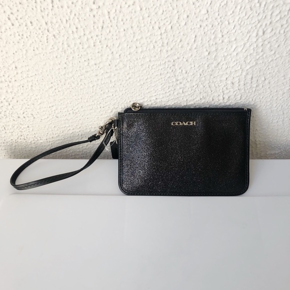 Coach Handbags - Coach | Black Glitter Wristlet Purse